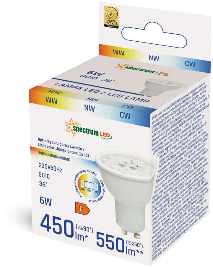 LEMPA LED GU10 6W 550lm CCT SPECTRUM