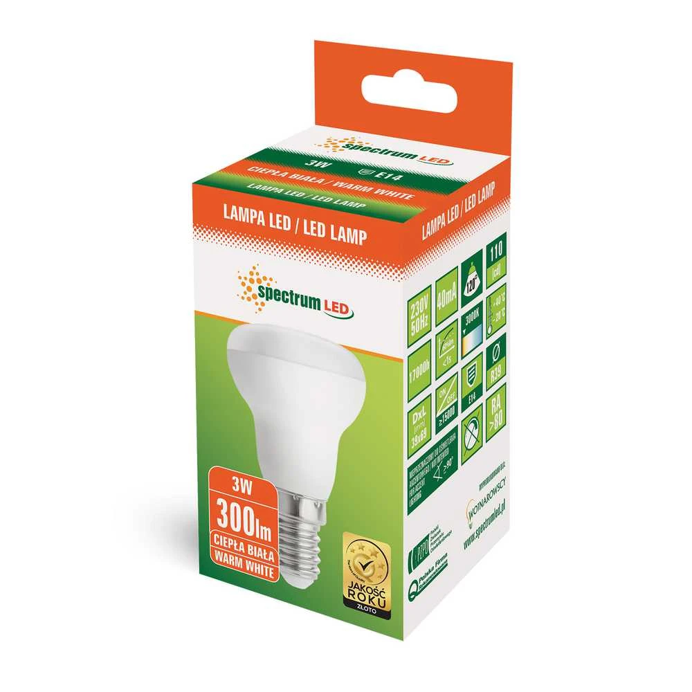 Spectrum LED lemputė E14 R39 3W 270LM 3000K