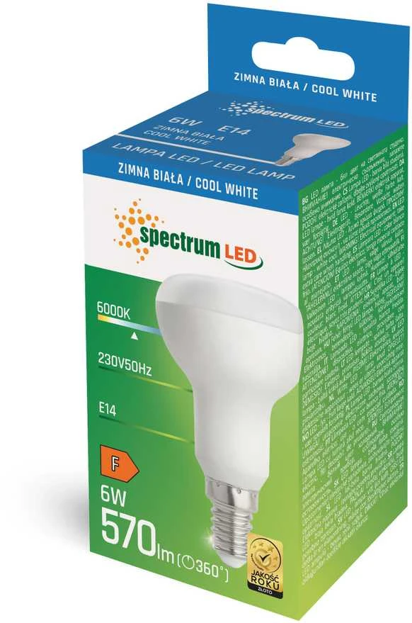 Lemputė SPECTRUM LED, E14 R50 6W 860 FR 485LM