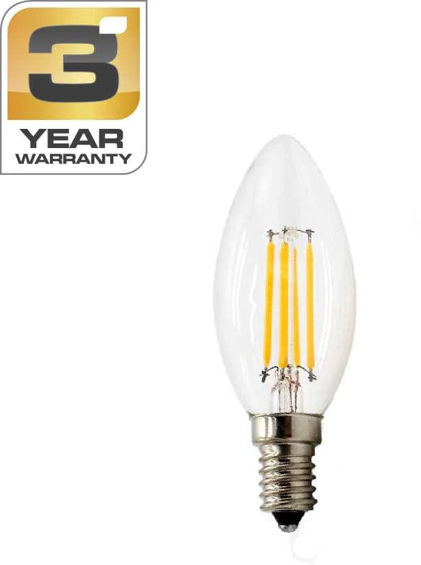 Lemputė STANDART, LED, B35, 2W, E14, 2700K, 250lm, skaidri