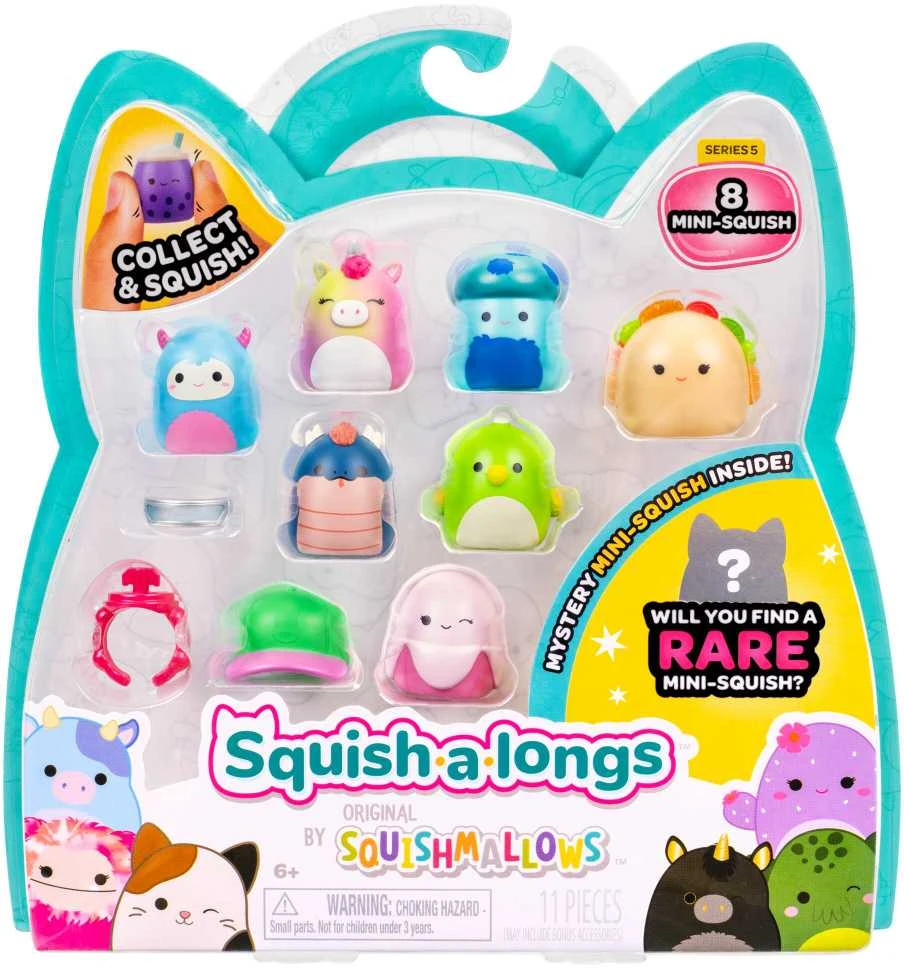 Squishmallows SQUISHMALLOWES SQUISH-A-LONGS Herojai, 8 vnt., 2,5 cm
