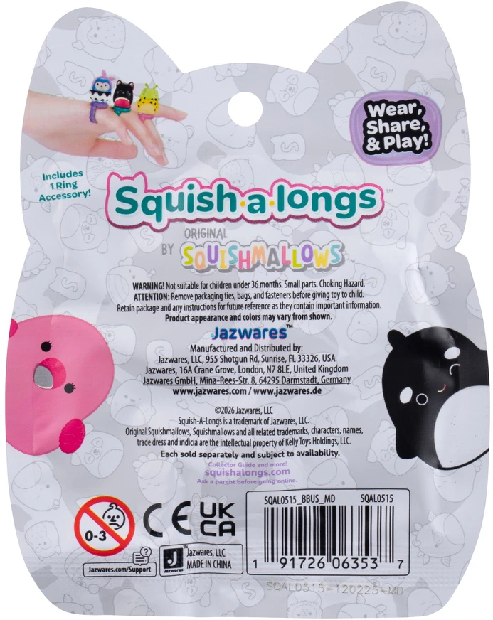 SQUISHMALLOWS SQUISH-A-LONGS Herojai-siurprizai, 2 vnt., 2,5 cm