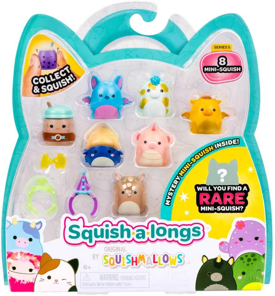 Squishmallows SQUISHMALLOWES SQUISH-A-LONGS Herojai, 8 vnt., 2,5 cm