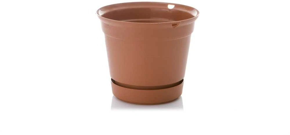 Plastikinis vazonas Uniplastex Terrana, su lėkštute, Ø15 cm