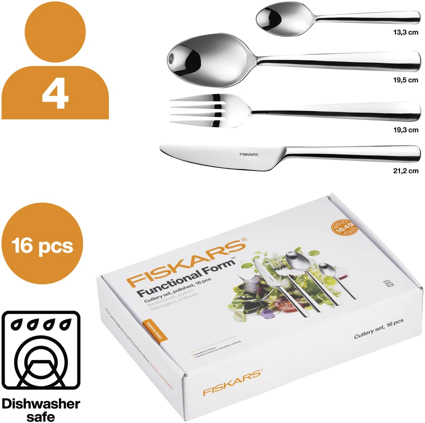 Stalo įrankių komplektas Fiskars FF, sidabro sp.