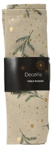 Table runner Decoris 614560. brownish. 140 cm x 32 cm
