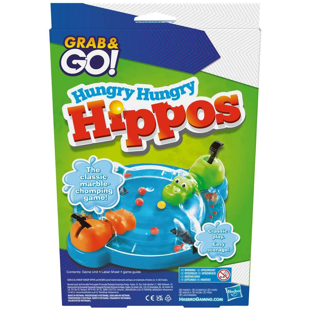 HASBRO GAMING „Grab&Go“ kelioninis žaidimas „Alkani begemotai“