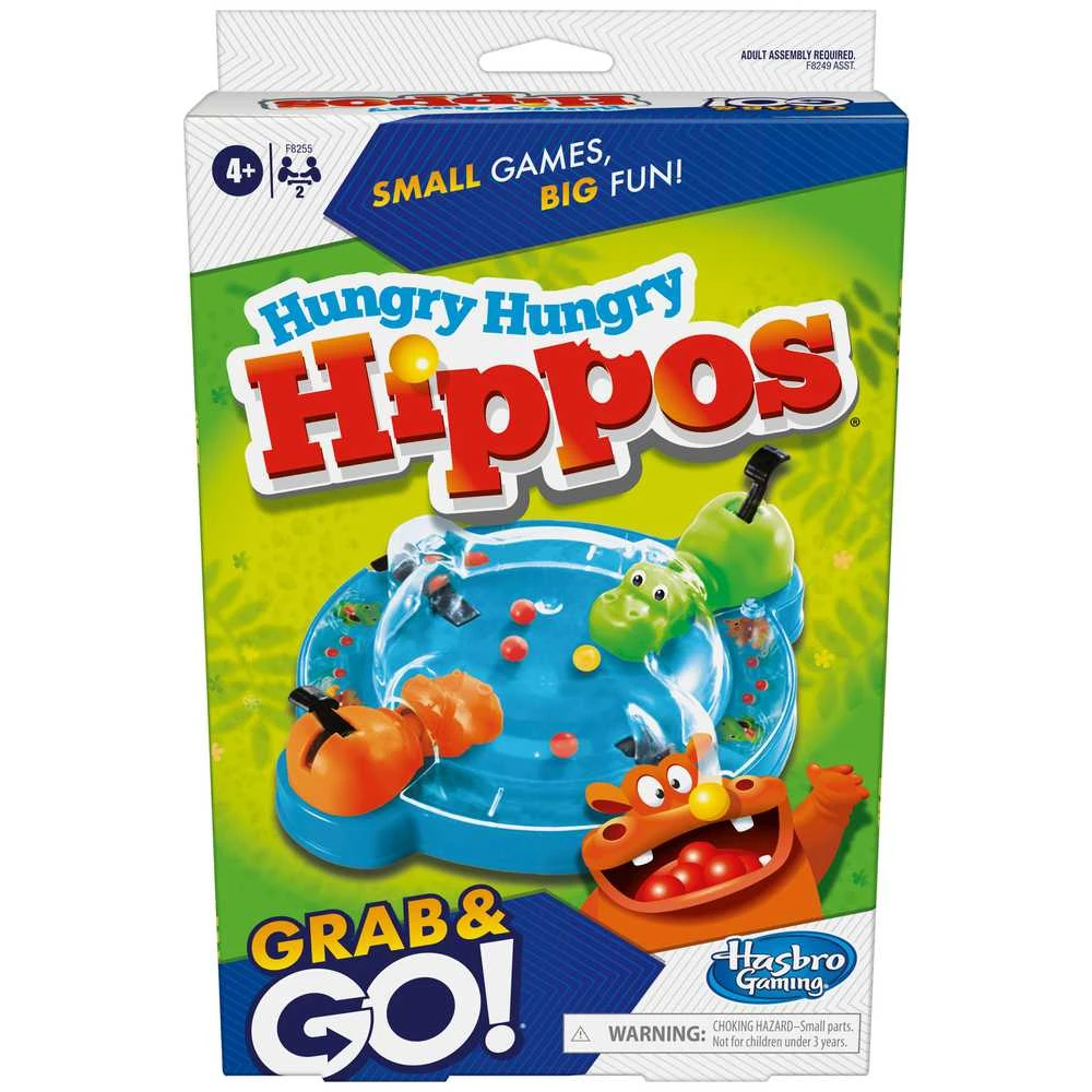 HASBRO GAMING „Grab&Go“ kelioninis žaidimas „Alkani begemotai“