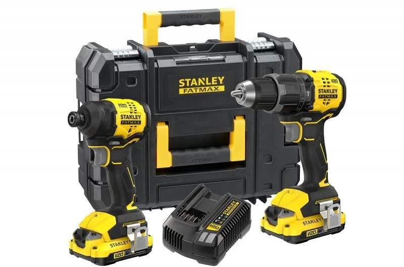 Akumuliatorinių įrankių rinkinys Stanley SFMCK201D2T-QW; 18 V; 2x2,0 Ah akum.