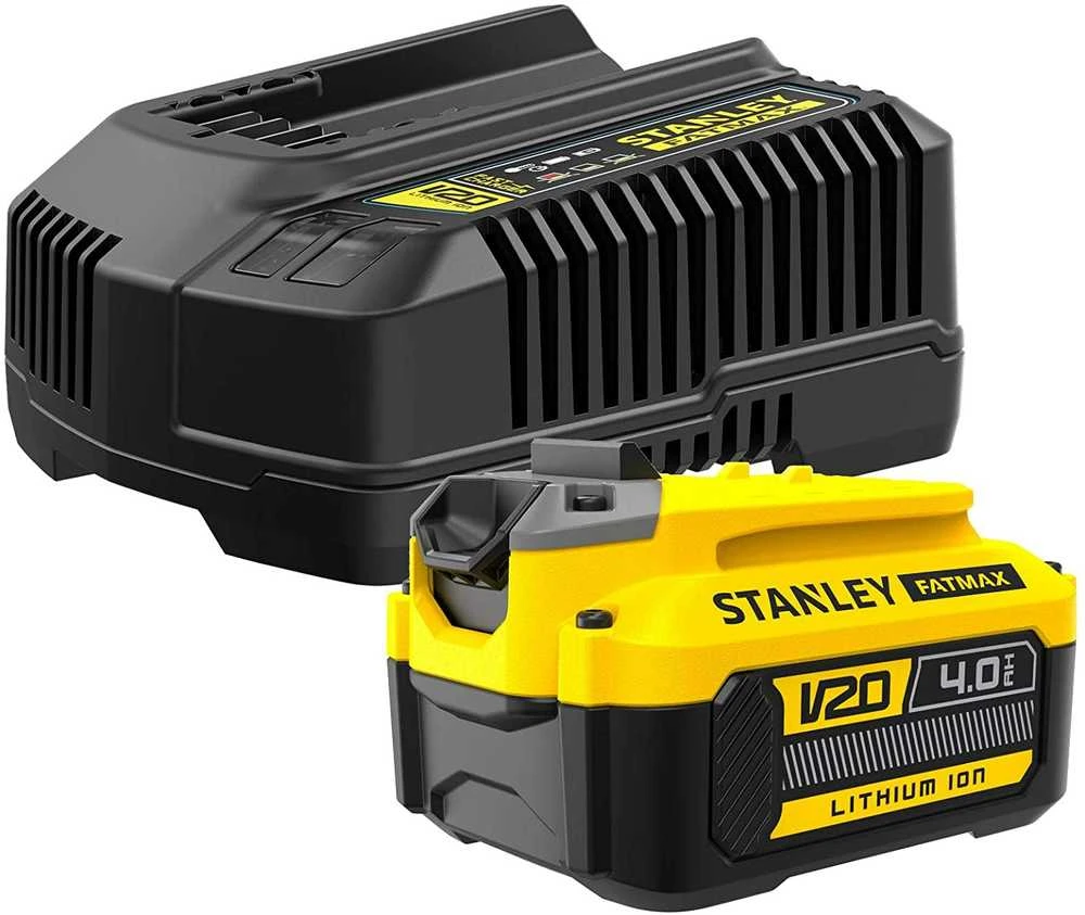 Stanley Fatmax V20 akumuliatoriaus 18V 4,0Ah ir kroviklio rinkinys SFMCB14M1