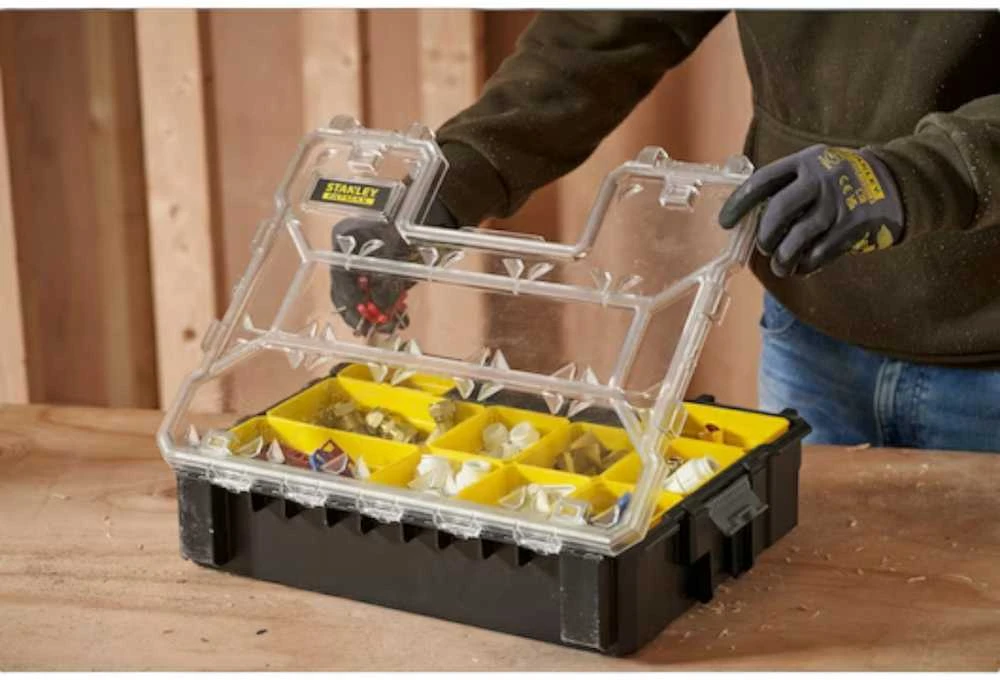 STANLEY® FATMAX® 10 skyrelių profesionalus organizatorius su plastikiniais fiksatoriais (1-97-521)