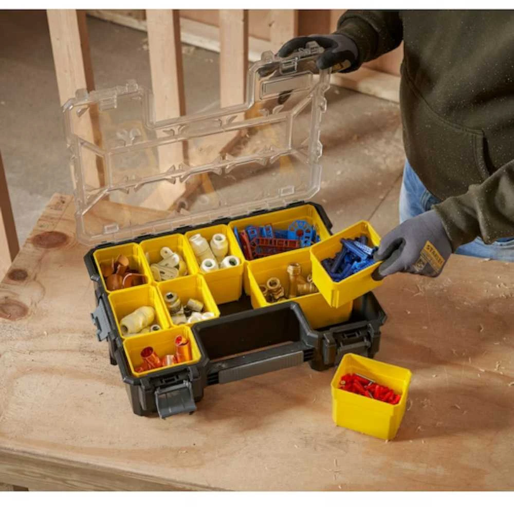 STANLEY® FATMAX® 10 skyrelių profesionalus organizatorius su plastikiniais fiksatoriais (1-97-521)