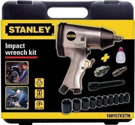 STANLEY pneumatinis smūginis veržliasukis 1/2" + sukimo galvos 10 vnt.