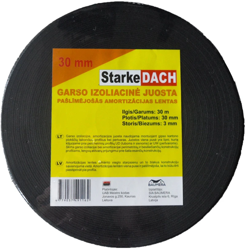 Starkedach Garso izoliacinė juosta gipsiniams profiliams 30 mm