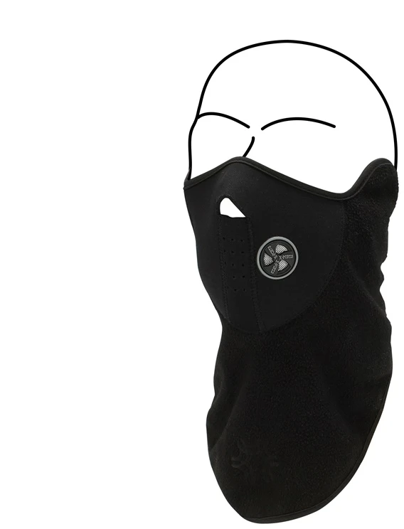Starling Veido apsauga FaceProtector Fleece 0596. Juoda. Universali