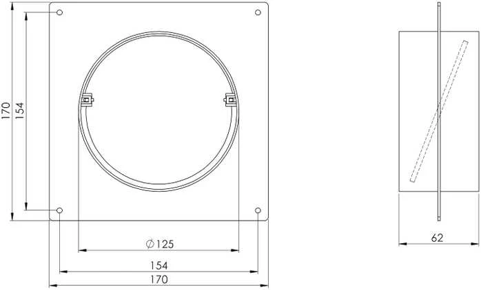 Ventiliacijos tarpmovė EUROPLAST AFV125, D125
