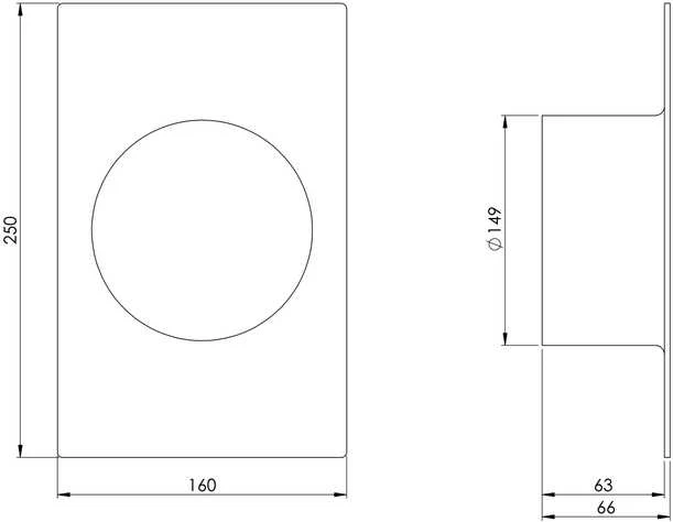 Ventiliacijos tarpmovė EUROPLAST VA150, 160 x 250 mm, D150