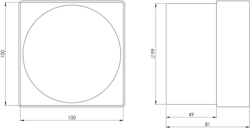 Ventiliatorius Ventiliacijos tarpmovė EUROPLAST VA91, 100 x 100 mm, D100