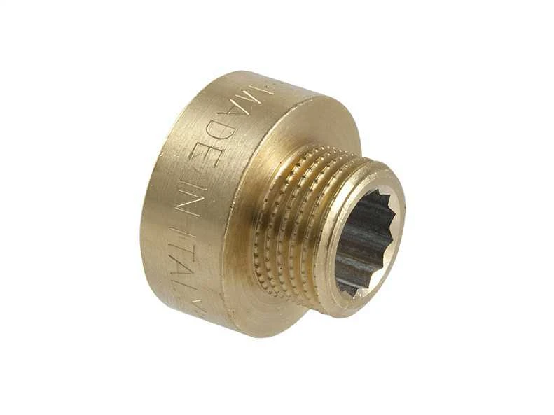 Tarpmovė TDM Brass 111, 1/2 colio - vidinis sriegis / 3/4 išorinis sriegis, 3/4" x 1/2"