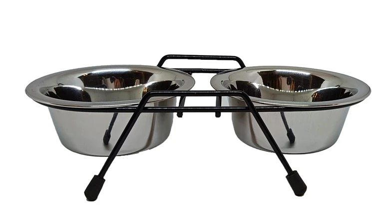 Stovas su dubenėliais šuniui Höppy MS Wire Diner Trapeze, 0.24 l, 2 vnt., sidabro sp.