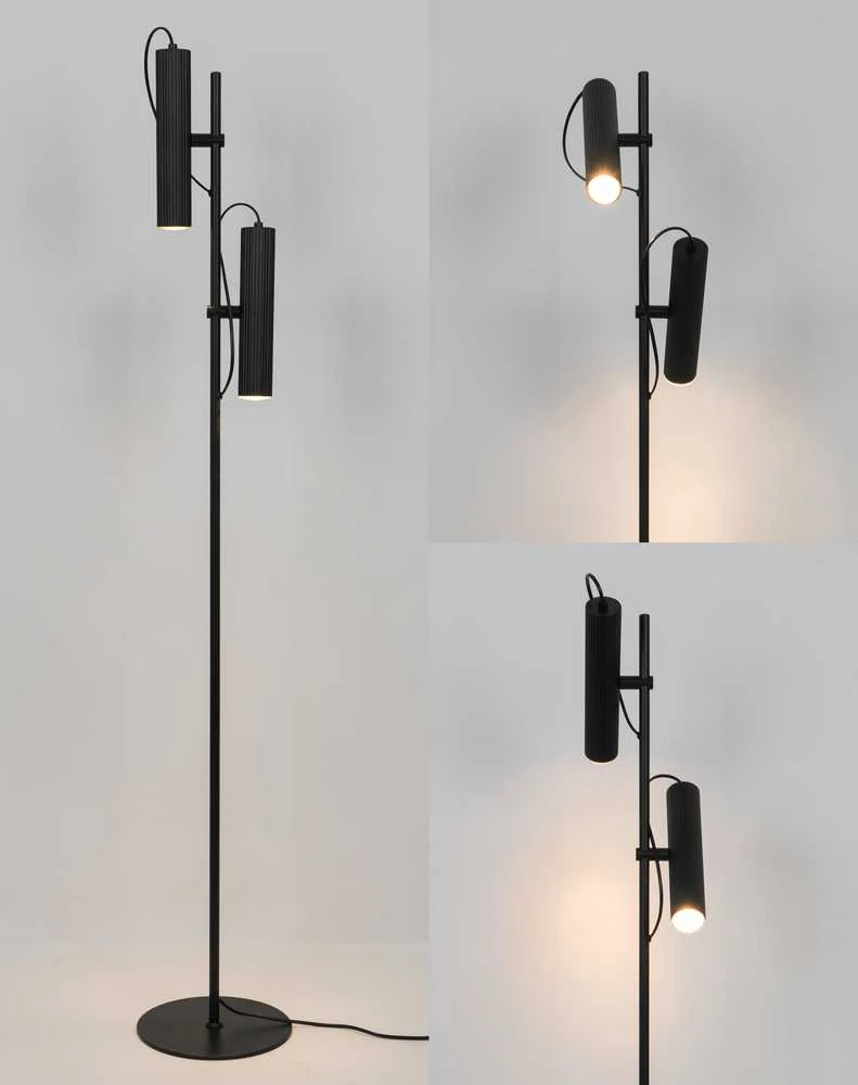Domoletti FLOOR LIGHT ICEL 2XGU10 Juodas