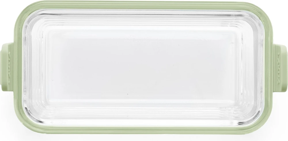 Stikla trauks, karstā gaisa katla cepšanas piederumi Lékué Dual, caurspīdīga/zaļa, 20 cm x 9.5 cm