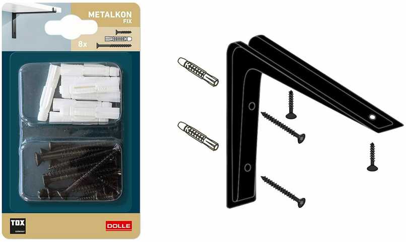 Tvirtinimo detalė Dolle MetalkonFix, 4.5x0.45 cm, balta sp./juoda sp., 8 vnt.