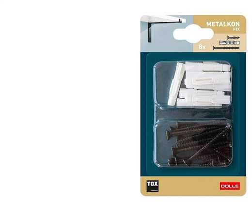 Tvirtinimo detalė Dolle MetalkonFix, 4.5x0.45 cm, balta sp./juoda sp., 8 vnt.
