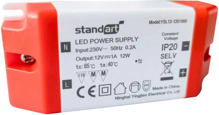 Maitinimo šaltinis Standart, LED, 1A, 0-12W, 12V, DC, IP20