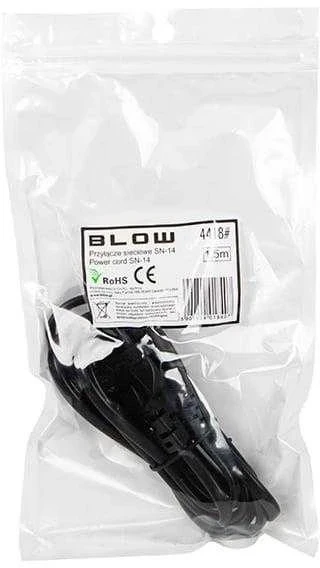 Maitinimo laidas Blow 4418 Euro plug Male ,vyriška,, C7 Female ,moteriška,, 1.5 m, juoda sp.