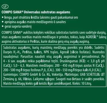 Substratas gėlėms COMPO, 10 l
