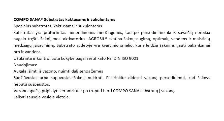 Substratas kaktusams COMPO, 5 l