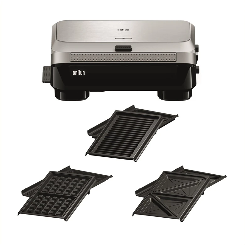 Sumuštinių keptuvas Braun SnackMaker 5 SM5038 Sidabrinis universal cooker, 800 W - sidabrinis/juodas