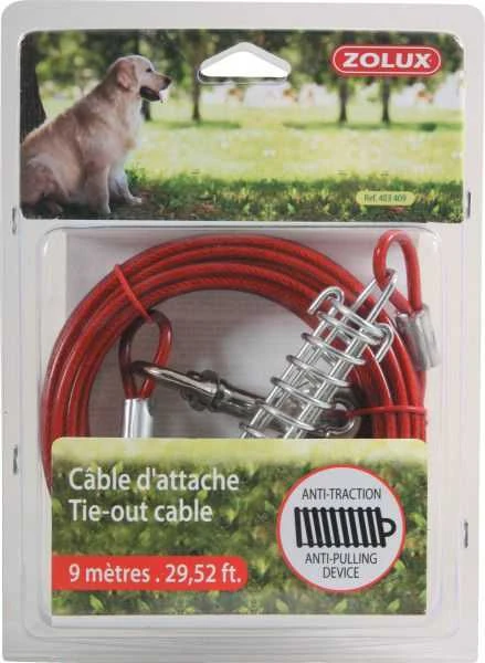 Pavadėlis Zolux TIE-OUT CABLE, raudonas, 9 m