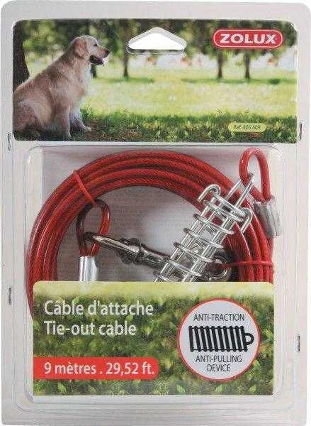 Pavadėlis Zolux TIE-OUT CABLE, raudonas, 9 m