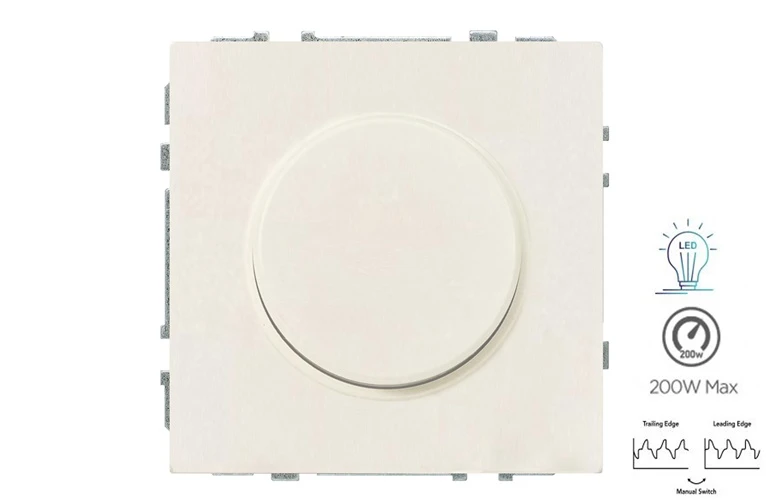 Liregus 5-200W LED šviesos ryškumo reguliatorius MODERN, be rėmelio, smėlio sp.