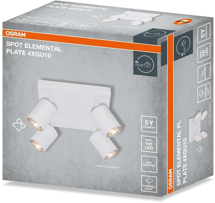 Lubinis šviestuvas Kryptinis šviestuvas Osram. 4xGU10. baltas.