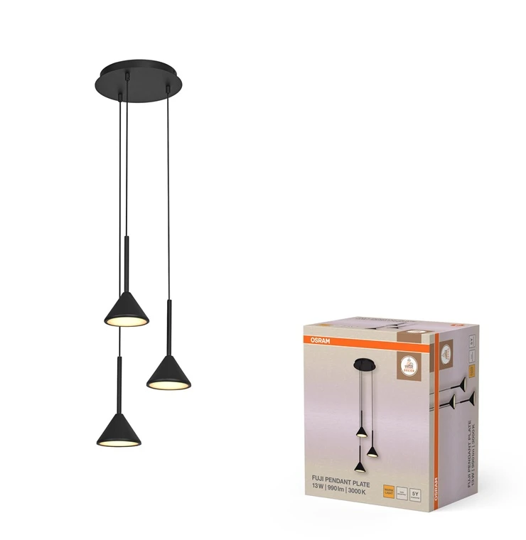 Osram 13W LED pakabinamas šviestuvas FUJI, juodas, 3000K
