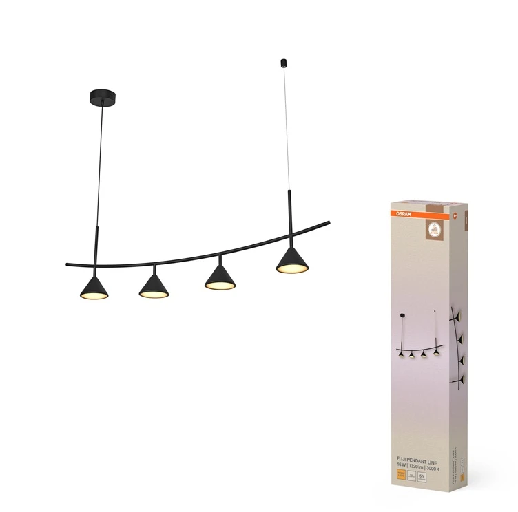 Osram 16W LED pakabinamas šviestuvas FUJI, juodas, 3000K