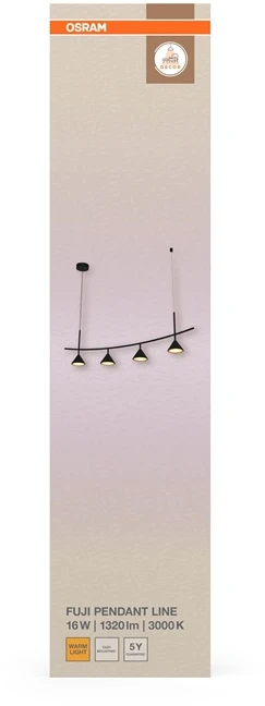 Osram 16W LED pakabinamas šviestuvas FUJI, juodas, 3000K