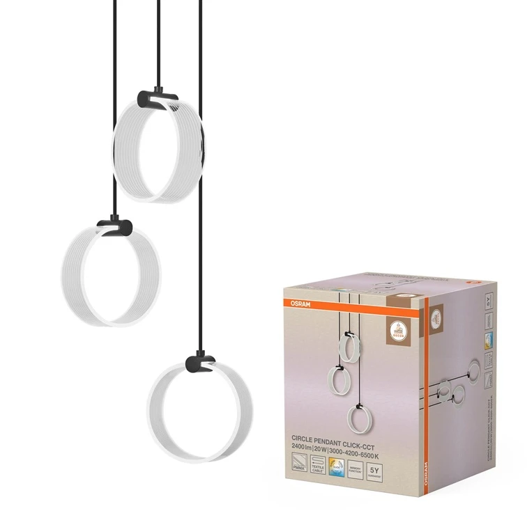 Osram 20W LED pakabinamas šviestuvas CIRCLE, juodas, 3000/4200/6500K