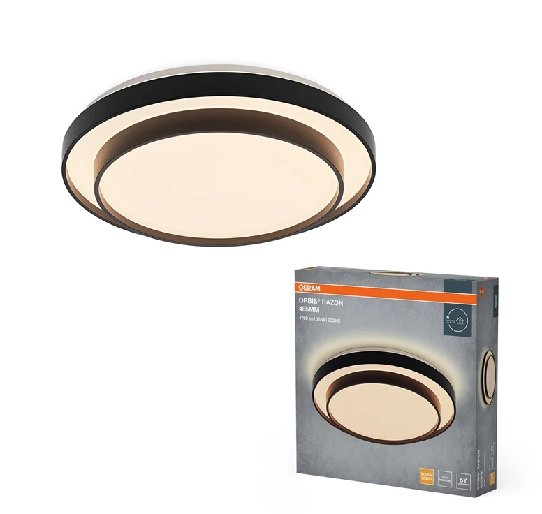 Lubinis šviestuvas Osram LED ceiling lamp. 36W. 3000K. 2000lm. Ø485. juodas
