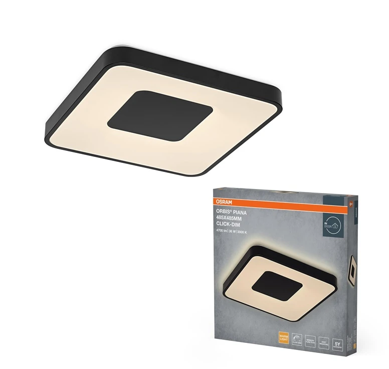Lubinis šviestuvas Osram Ceiling Light. LED. 36W. 3000K. 2000lm. Ø485. juodas