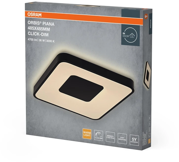 Lubinis šviestuvas Osram Ceiling Light. LED. 36W. 3000K. 2000lm. Ø485. juodas