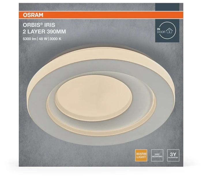 Lubinis šviestuvas Osram 48W LED paviršinis šviestuvas ORBIS IRIS, baltas, 3000K