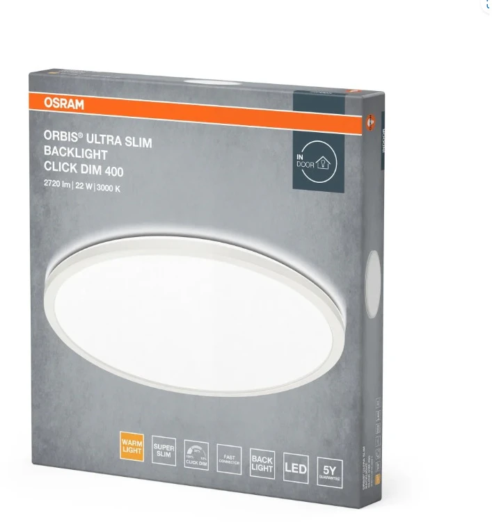 Lubinis šviestuvas Šviestuvas plafonas Ledvance ORBIS ULTRA SLIM CLICKDIM, 22 W