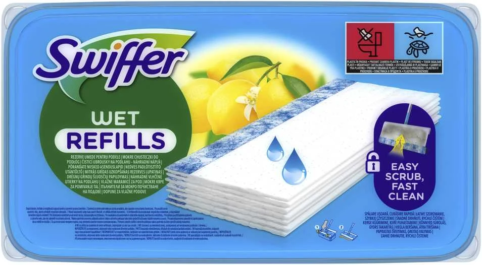 Swiffer Sweeper Moist Grindų Šluostės, 10 vnt