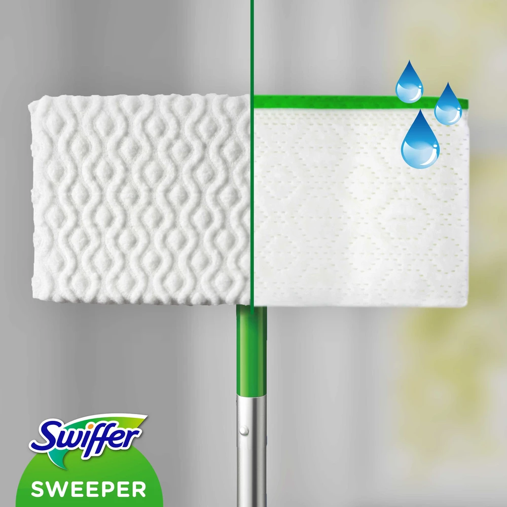 Swiffer Sweeper Starter Kit XXL: grindų šluota + sausos šluostės (8vnt.) + šlapios šluostės (3vnt.)