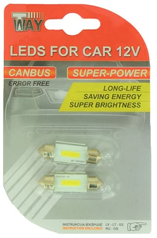 T Way Automobilio lemputė C5W, led, balta sp., 12 V