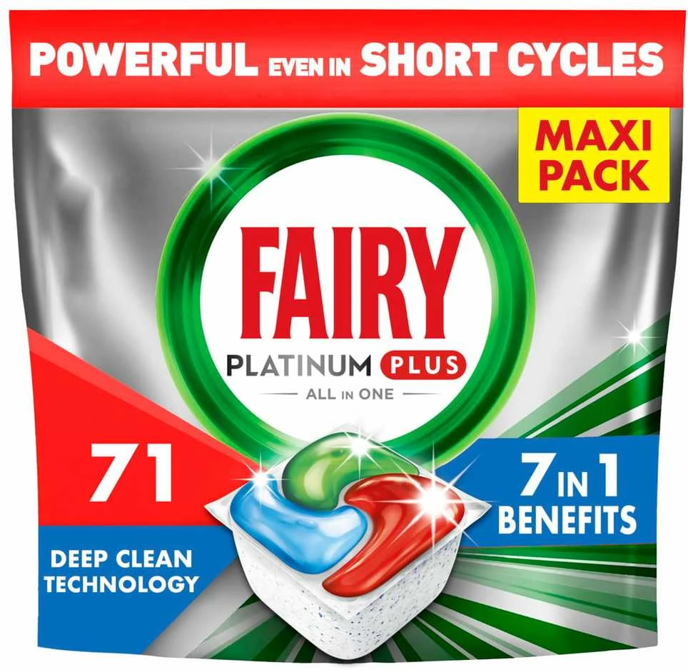 Automatinių indaplovių kapsulės FAIRY Platinum+ Deep Clean, 71vnt